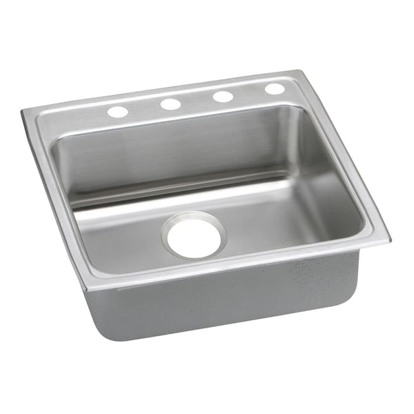 Lustertone Stainless Steel 22 X 22 X 4 Single Bowl Top Mount Ada Sink